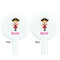 Pink Pirate White Plastic 7" Stir Stick - Double Sided - Round - Front & Back