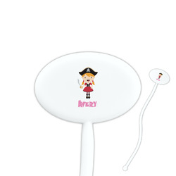 Pink Pirate Oval Plastic Stir Sticks (Personalized)