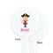 Pink Pirate White Plastic 7" Stir Stick - Single Sided - Round - Front & Back