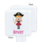 Pink Pirate White Plastic Stir Stick - Single Sided - Square - Approval