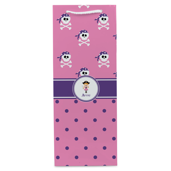 Pink Pirate Wine Gift Bag - Gloss - Front