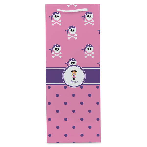 Pink Pirate Wine Gift Bag - Matte - Front