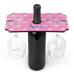 Pink Pirate Wine Bottle & Glass Holder (Personalized)