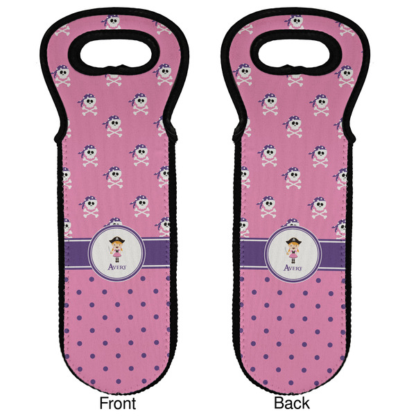 Pink Pirate Wine Tote Front & Back