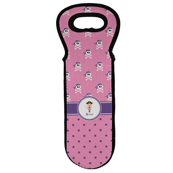 Custom Pink Pirate Wine Tote Bag (Personalized)