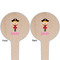 Pink Pirate Wooden 4" Food Pick - Round - Double Sided - Front & Back