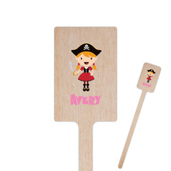Pink Pirate Rectangle Wooden Stir Sticks (Personalized)