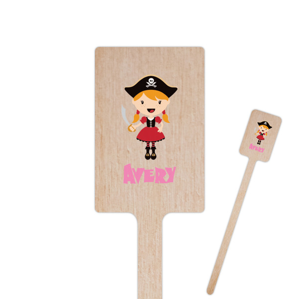 Custom Pink Pirate Rectangle Wooden Stir Sticks (Personalized)