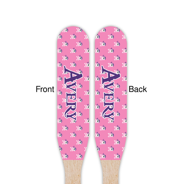 Pink Pirate Wooden Food Pick - Paddle - Double Sided - Front & Back