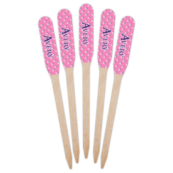 Pink Pirate Wooden Food Pick - Paddle - Fan View