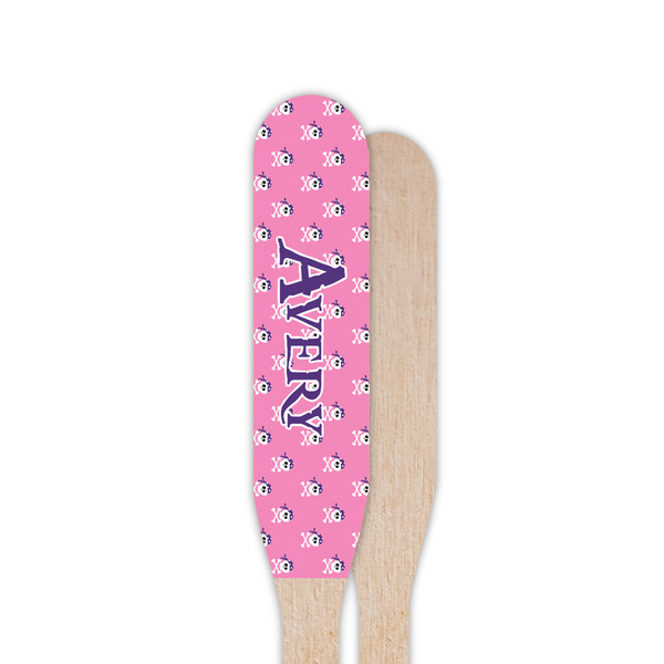 Pink Pirate Wooden Food Pick - Paddle - Single Sided - Front & Back