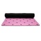 Pink Pirate Yoga Mat Rolled up Black Rubber Backing