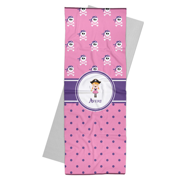 Custom Pink Pirate Yoga Mat Towel (Personalized)