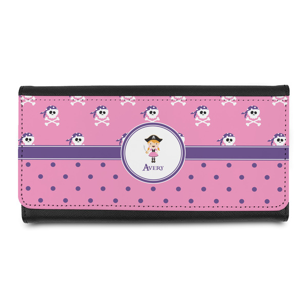 Custom Pink Pirate Leatherette Ladies Wallet (Personalized)