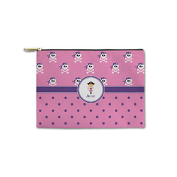 Pink Pirate Zipper Pouch - Small - 8.5"x6" (Personalized)