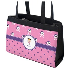 Pink Pirate Zippered Everyday Tote w/ Name or Text