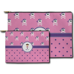 Pink Pirate Zipper Pouch (Personalized)