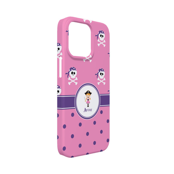 Custom Pink Pirate iPhone Case - Plastic - iPhone 13 Mini (Personalized)