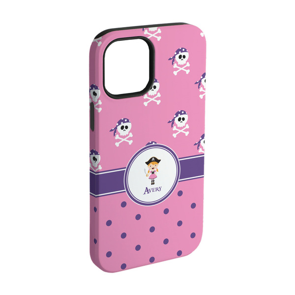 Custom Pink Pirate iPhone Case - Rubber Lined - iPhone 15 (Personalized)