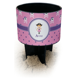 Pink Pirate Black Beach Spiker Drink Holder (Personalized)