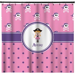 Pink Pirate Shower Curtain (Personalized)