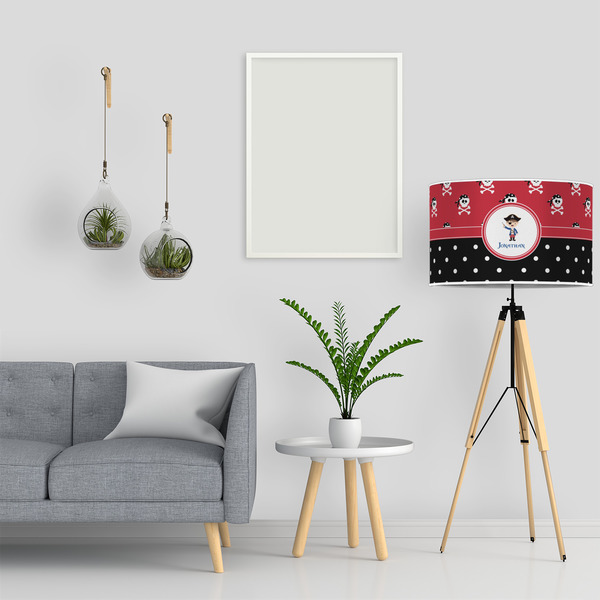 Pirate & Dots 12" Drum Lampshade - LIFESTYLE