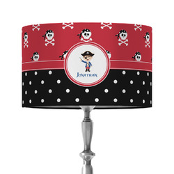 Pirate & Dots 12" Drum Lamp Shade - Fabric (Personalized)