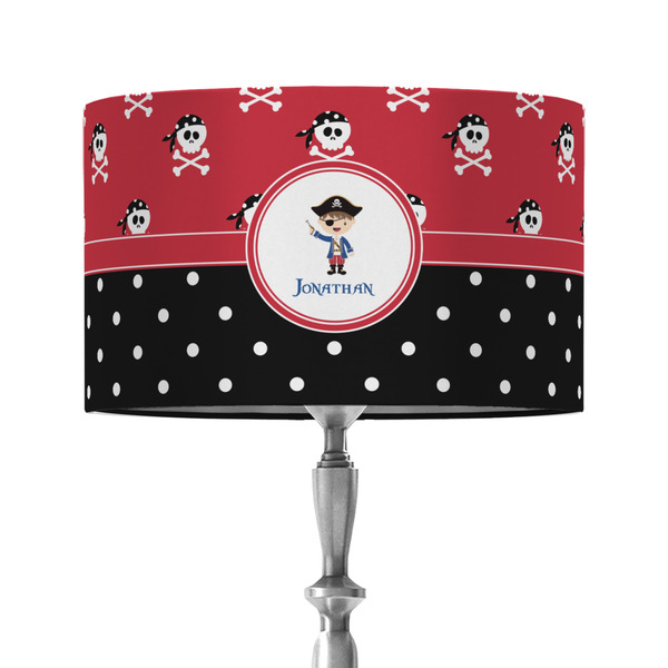 Pirate & Dots 12" Drum Lampshade - ON STAND (Fabric)