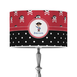 Pirate & Dots 12" Drum Lamp Shade - Poly-film (Personalized)