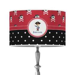 Pirate & Dots 12" Drum Lamp Shade - Poly-film (Personalized)