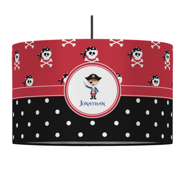 Pirate & Dots 12" Drum Lampshade - PENDANT (Fabric)