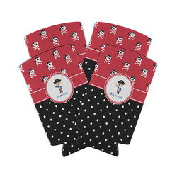 Pirate & Dots Can Cooler (tall 12 oz) - Set of 4 (Personalized)