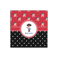 Pirate & Dots Wood Print - 12x12 (Personalized)