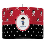 Pirate & Dots 16" Drum Pendant Lamp - Fabric (Personalized)