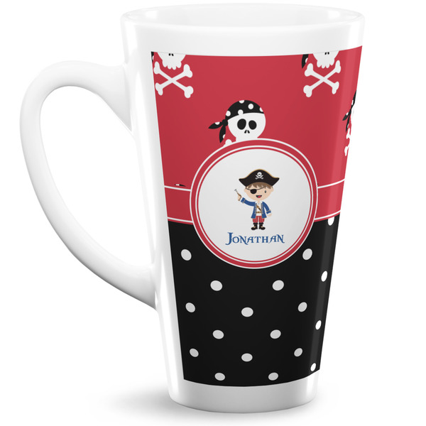 Custom Pirate & Dots Latte Mug (Personalized)