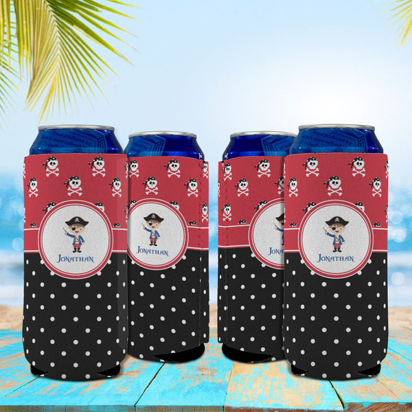Pirate & Dots 16oz Can Sleeve - Set of 4 - LIFESTYLE