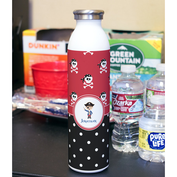 Pirate & Dots 20oz Water Bottles - Full Print - In Context