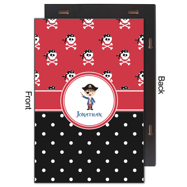 Pirate & Dots 20x30 Wood Print - Front & Back View
