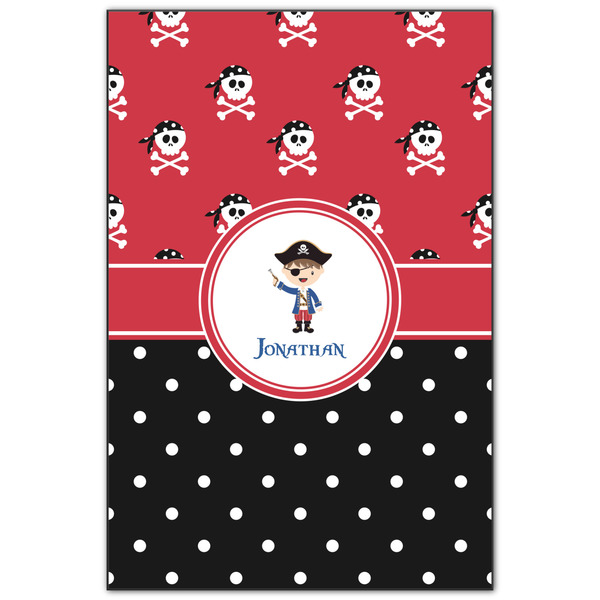 Custom Pirate & Dots Wood Print - 20x30 (Personalized)