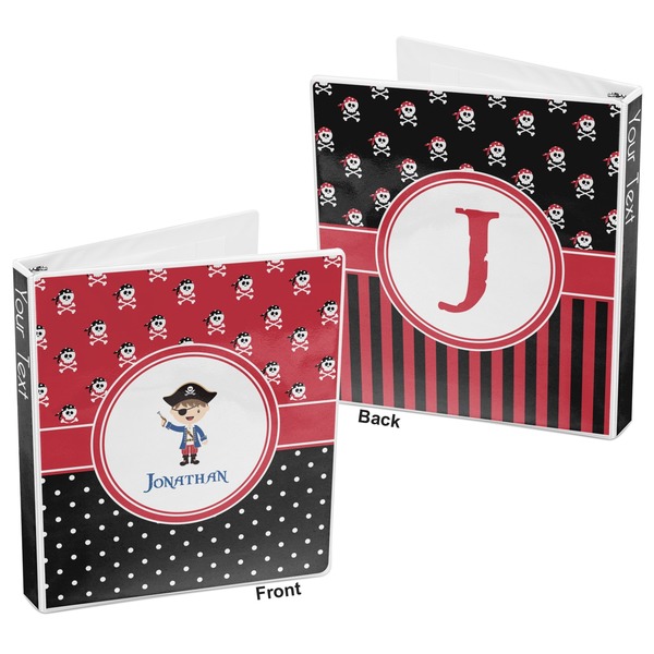 Pirate & Dots 3-Ring Binder Front and Back