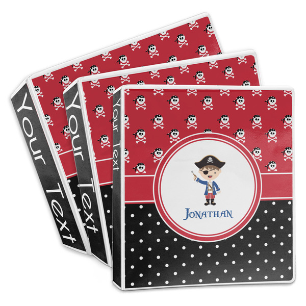 Custom Pirate & Dots 3-Ring Binder (Personalized)