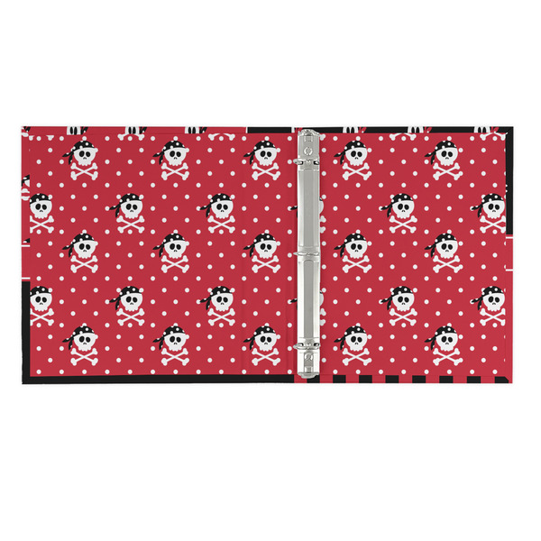Pirate & Dots 3 Ring Binders - Full Wrap - 1" - OPEN INSIDE