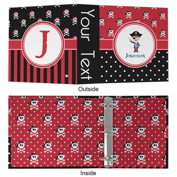 Pirate & Dots 3 Ring Binders - Full Wrap - 2" - APPROVAL