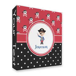 Pirate & Dots 3 Ring Binder - Full Wrap - 2" (Personalized)