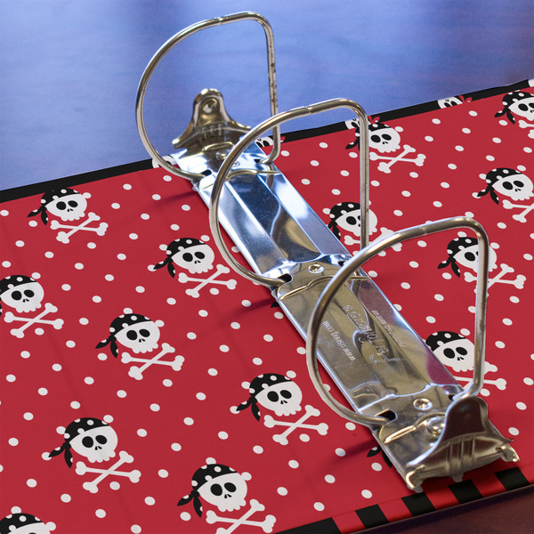 Pirate & Dots 3 Ring Binders - Full Wrap - 3" - DETAIL