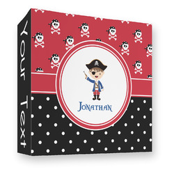 Pirate & Dots 3 Ring Binder - Full Wrap - 3" (Personalized)