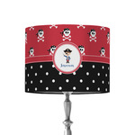 Pirate & Dots 8" Drum Lamp Shade - Fabric (Personalized)