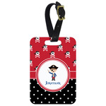 Pirate & Dots Metal Luggage Tag w/ Name or Text