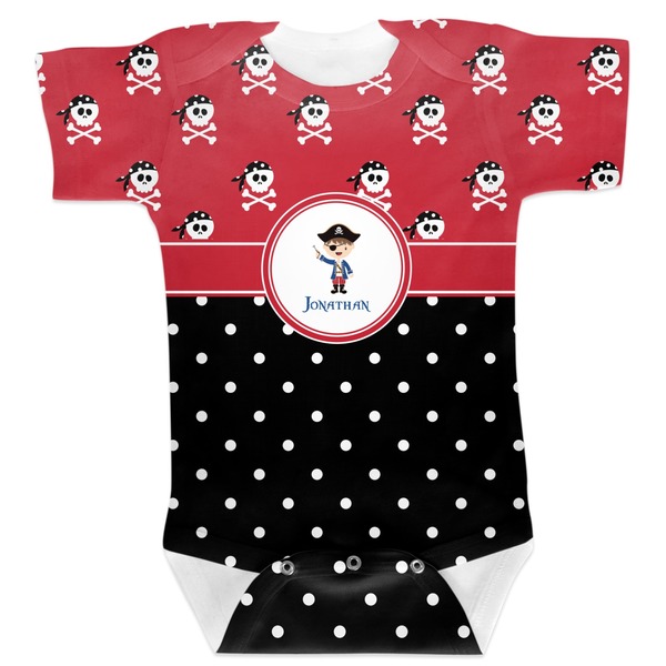 Custom Pirate & Dots Baby Bodysuit 3-6 (Personalized)