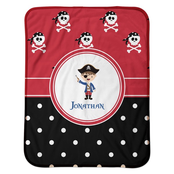 Pirate & Dots Baby Sherpa Blanket - Flat
